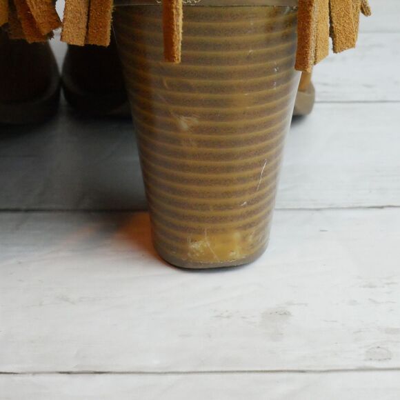 Mossimo Supply Co Womens Size 9 Brown Suede Fringe Side Zip Bootie - Picture 6 of 12